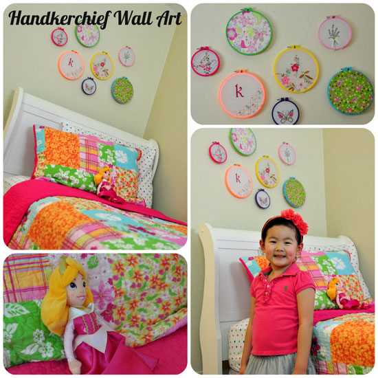 Handkerchief Wall Art Little Girl Bedroom