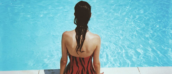 sitting by the pool