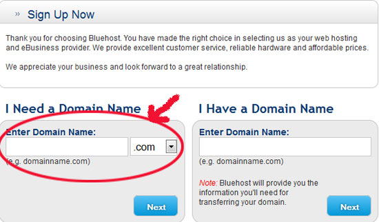 BlueHost Signup