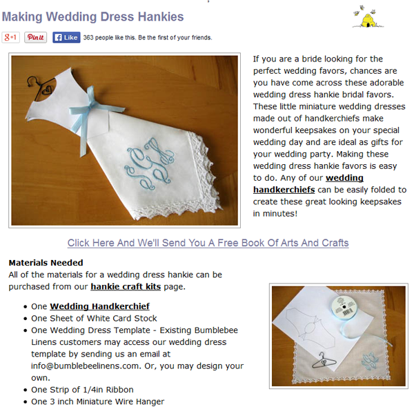 wedding dress hankie tutorial