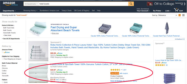 Amazon front page