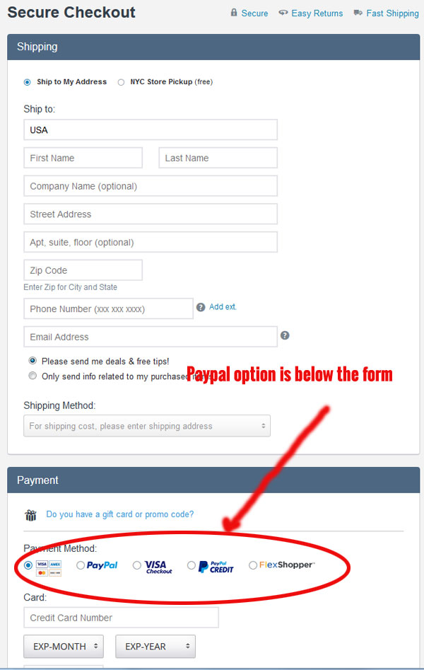 Paying by paypal