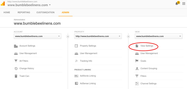 Google Analytics Settings