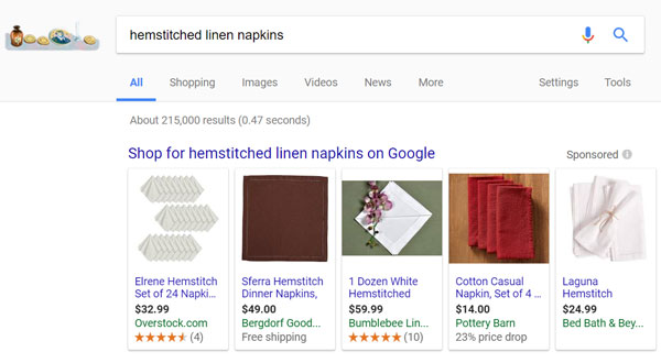 GOogle Shopping Example