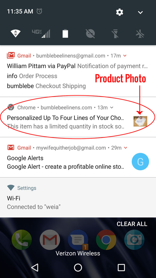 Push Notifications Example Phone