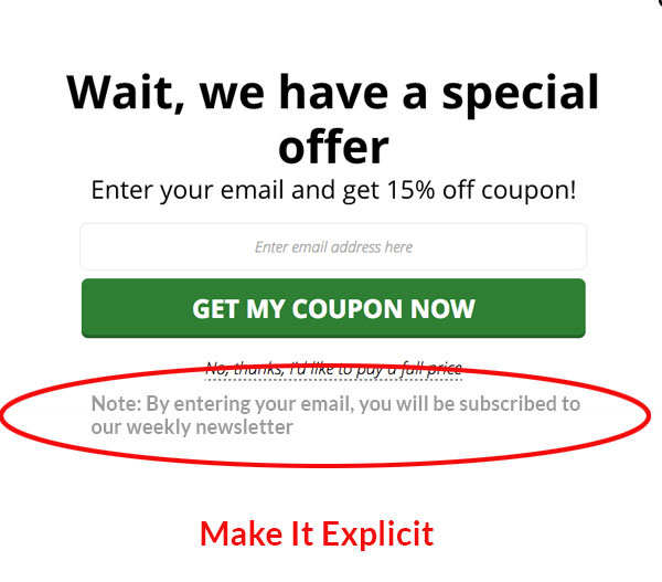 Coupon popup