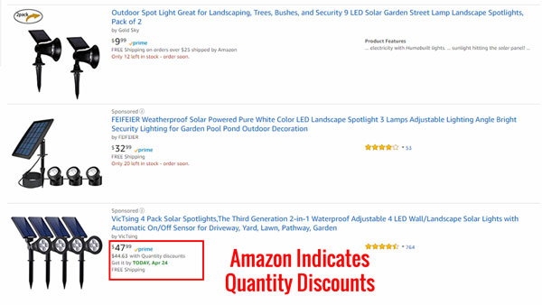 Amazon quantity discount