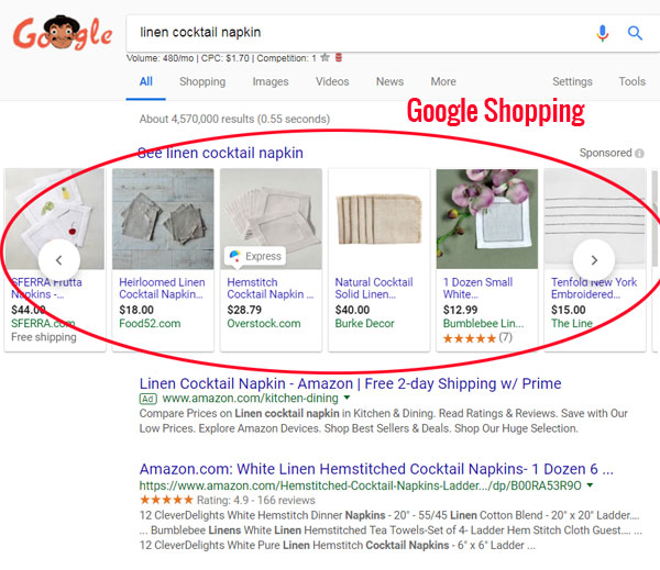 Google Shopping Example