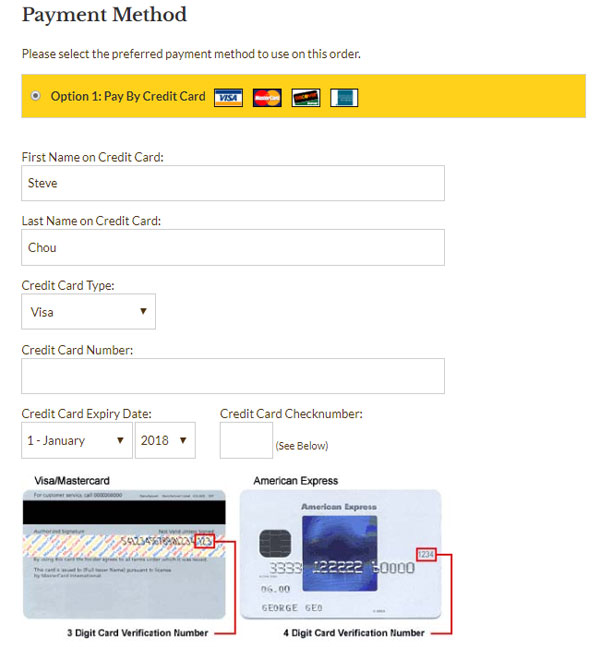 paypal credit card requirements