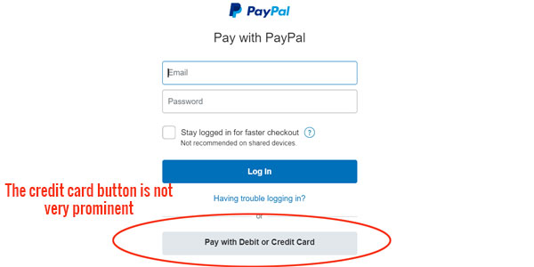 paypal credit card requirements