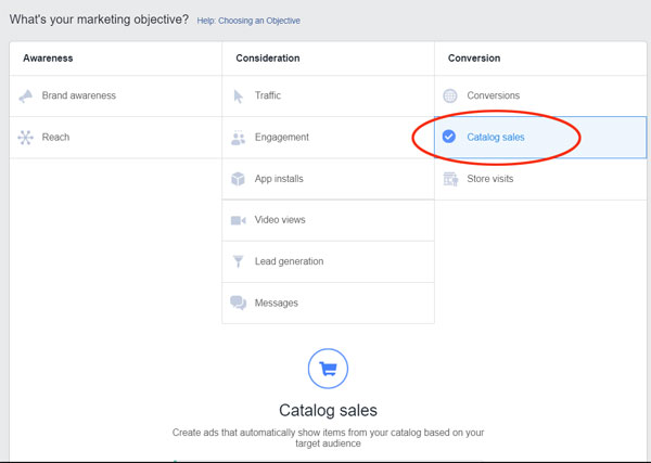 facebook catalog sales