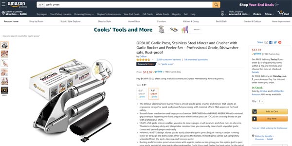 Amazon Listing