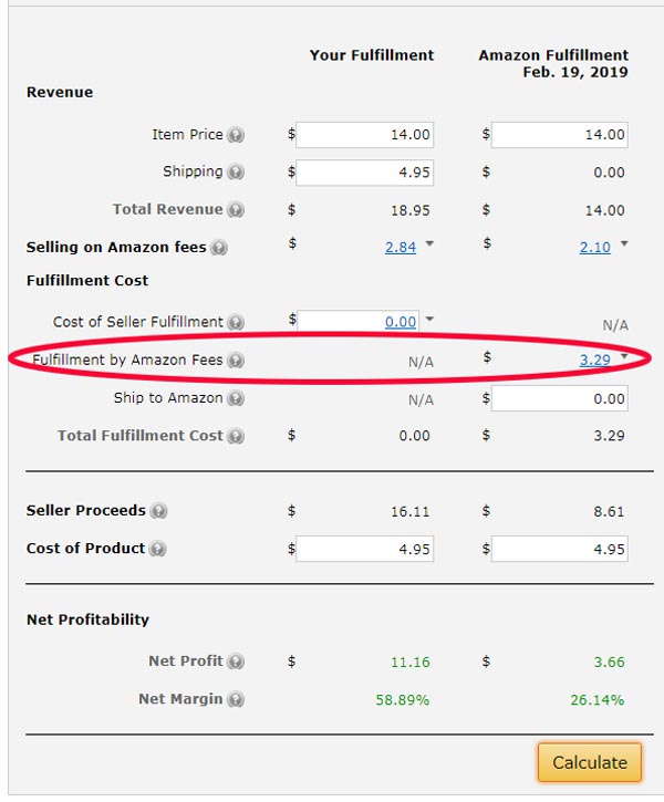 amazon fba price calculator