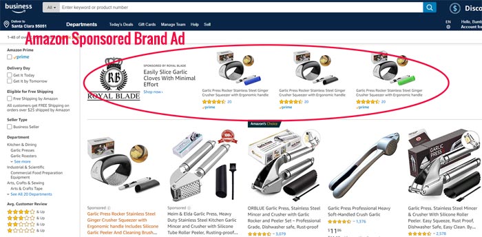 Amazon Sponsored Brand Ad