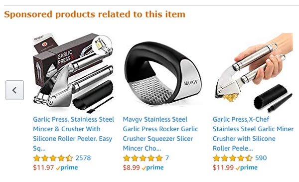 Amazon related products ads