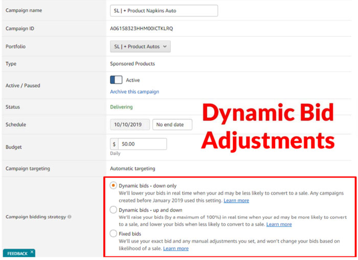 Amazon Dynamic Bids