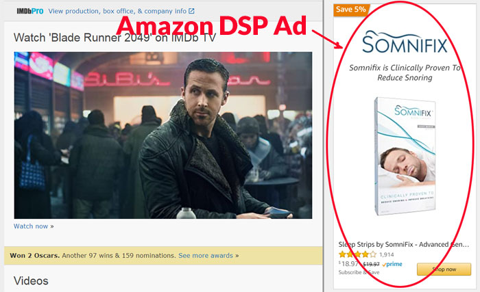 Amazon DSP Ad On IMDB