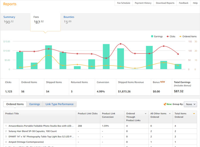 Amazon Associates Report