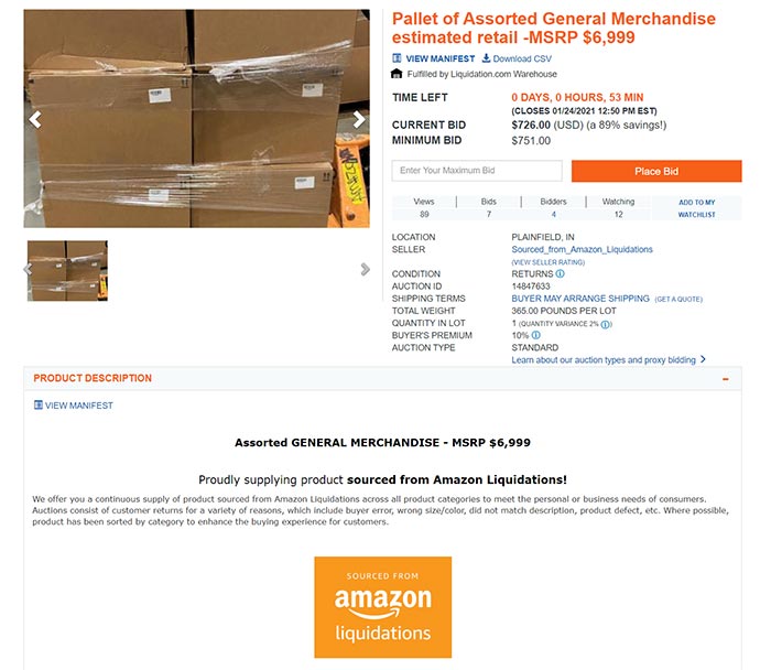 Amazon Return Pallet Auction