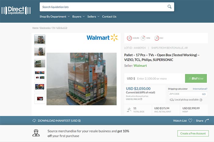 Top 10 Wholesale Bulk Pallet purchasing websites.  &  Sales 