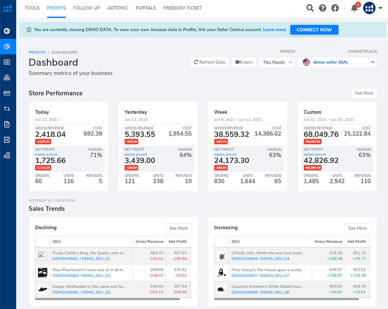 Helium10 Profit Dashboard