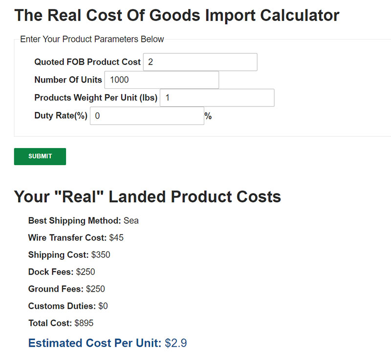 Landed Costs