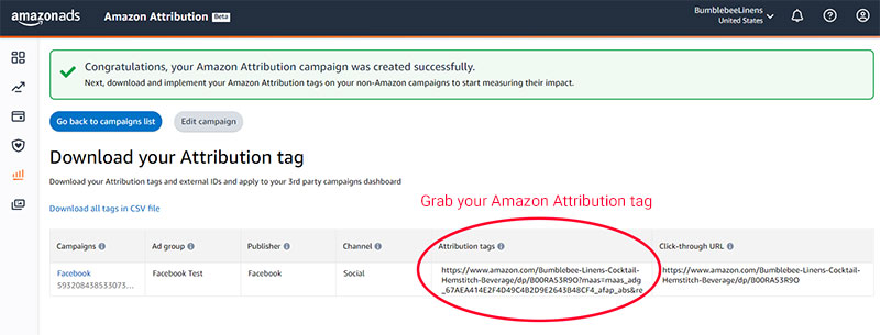 Amazon Attribution Tag