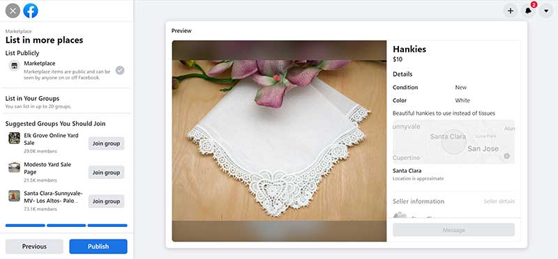 Facebook Marketplace Publish
