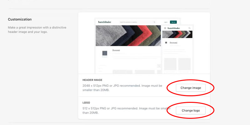 Upload Image And Logo In Customization Section