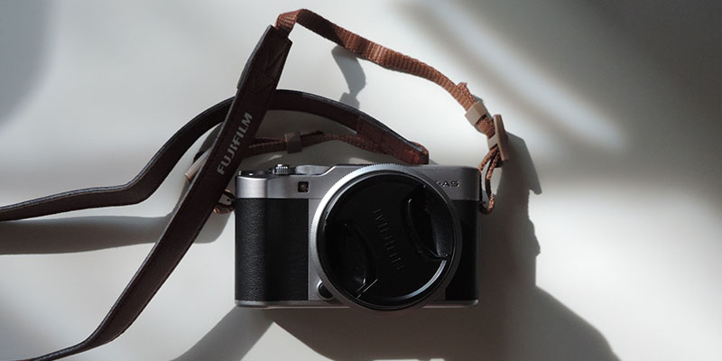 Fujifilm camera with a strap