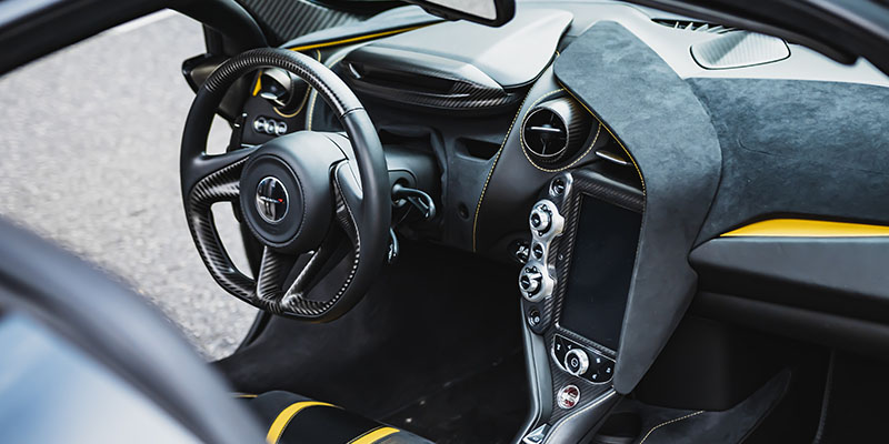 Interior of a McLaren 720S car