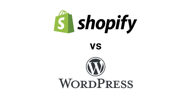 Shopify and WordPress logos