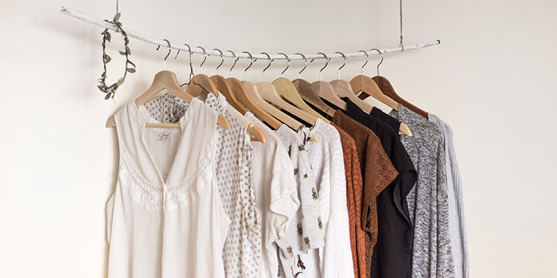 Vintage clothing on hangers