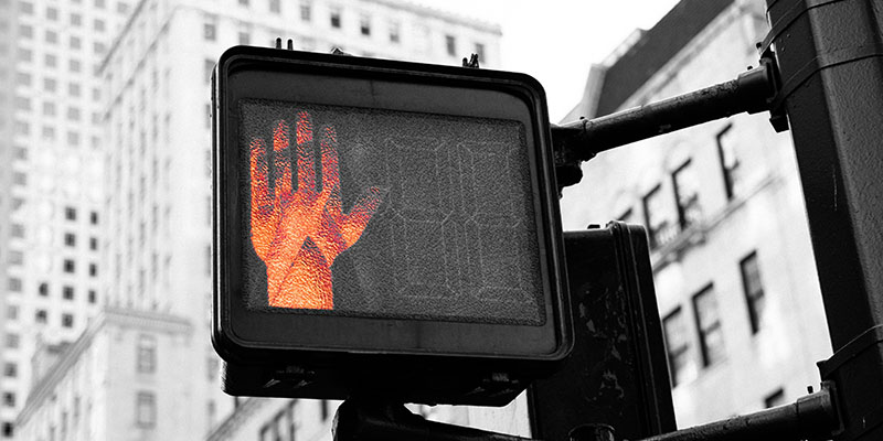 Closeup image of street go and stop sign