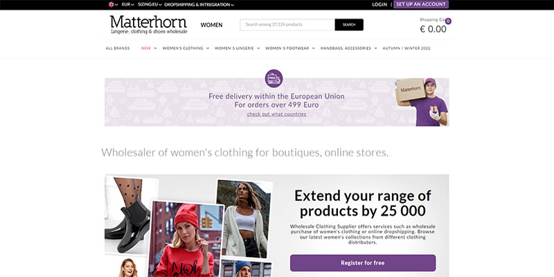 Matterhorn Wholesale homepage