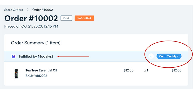 Processing Modalyst orders on Shopify's backend