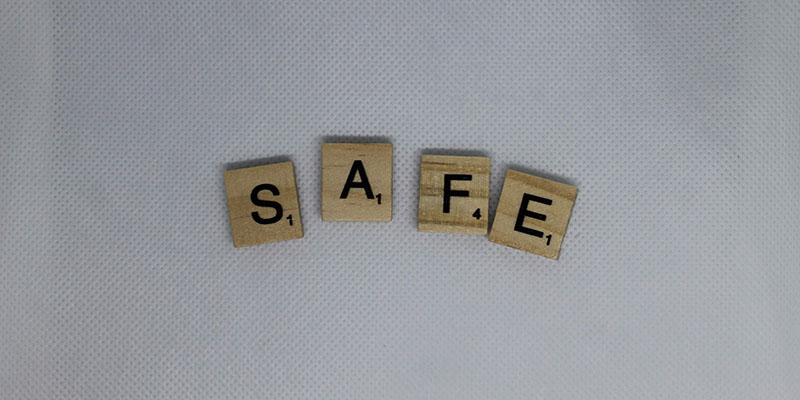 Scrabble blocks spelling SAFE