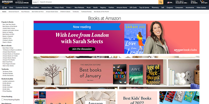 Amazon Books category on Amazon.com
