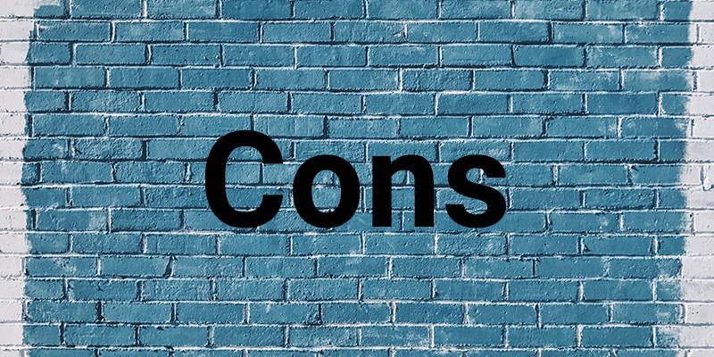Cons written on a Blue bricked wall