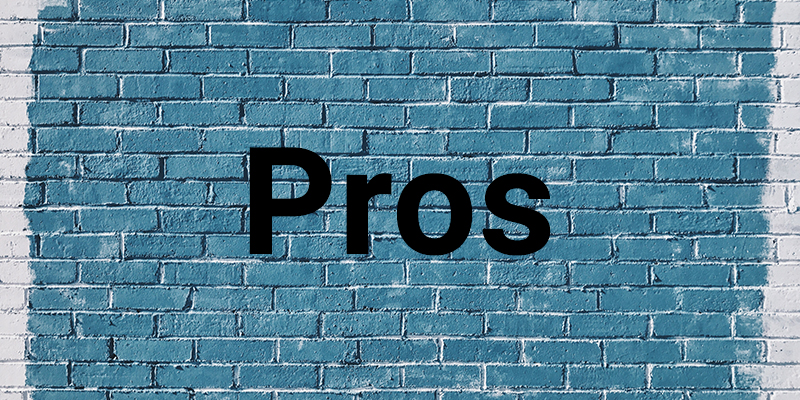 Pros written on a Blue bricked wall