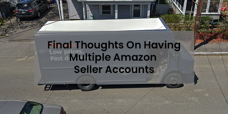 Blue Amazon delivery van in front of a suburb house