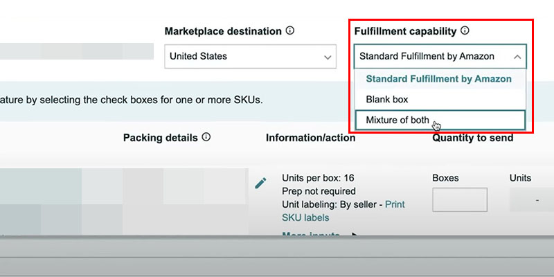 Select appropriate option from the Fulfillment capability dropdown