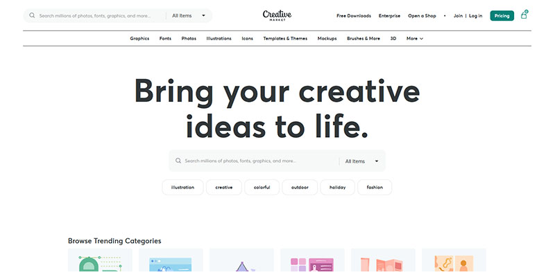 Creative Market homepage