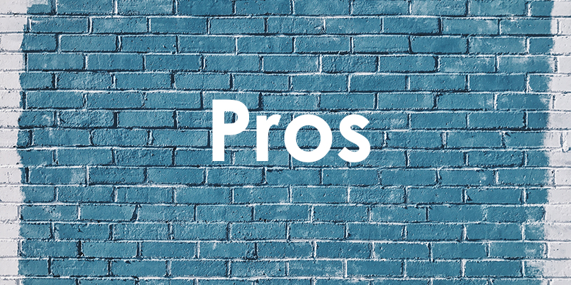 The word "Pros" written on a Blue wall
