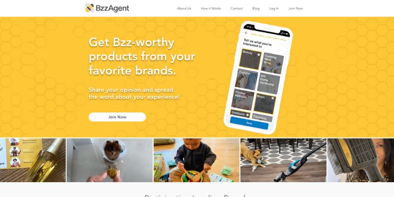 screenshot of bzzagent homepage