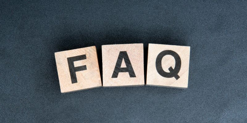 wooden blocks spelling FAQ