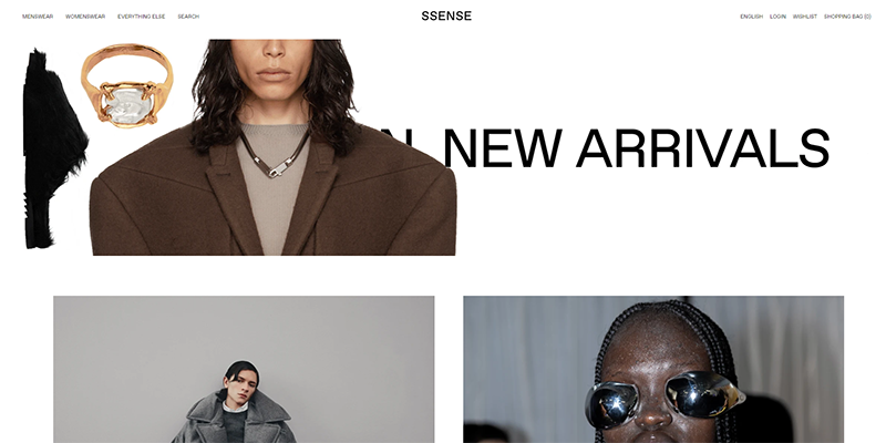 SSense homepage