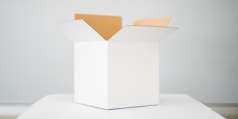 Empty white minimal box