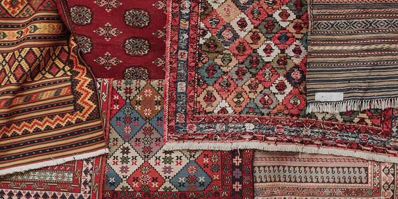 Red color vintage rugs