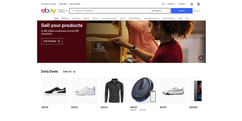 eBay homepage